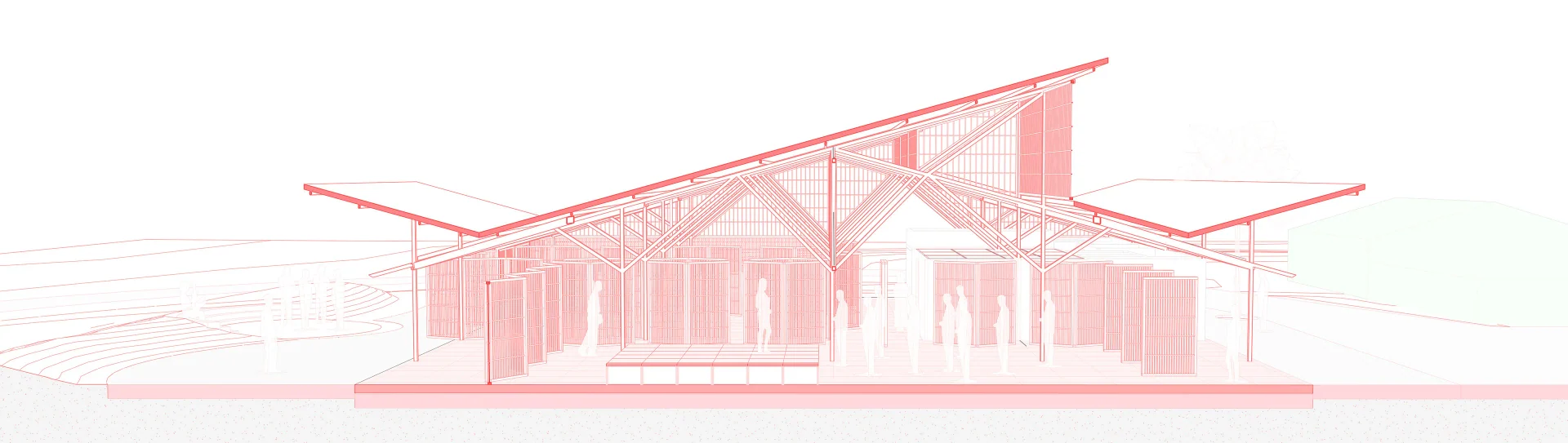 Jaime Pardo Leal Cultural House section drawing